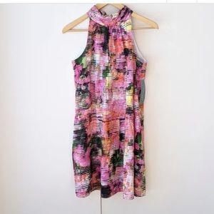 London Times Bright Colors Halter Dress Size 2
